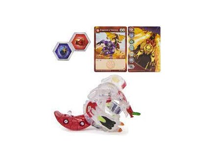 Bakugan battle planet : dragonoid x tretorous avec carte - boule rouge transparente - saison 2 - Spin master 20124834