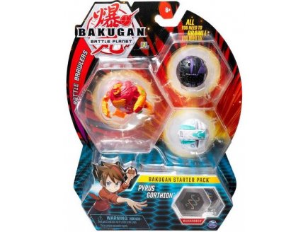 BAKUGAN BATTLE PLANET - PACK DE DEMARRAGE PYRUS GORTHION : 3 BOULES - SPIN MASTER 20108789