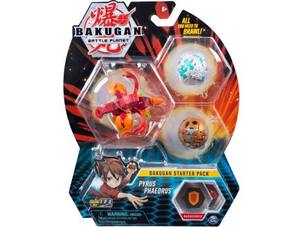 BAKUGAN BATTLE PLANET - PACK DE DEMARRAGE PYRUS PHAEDRUS : 3 BOULES - SPIN MASTER 20118469