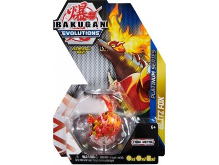 BAKUGAN EVOLUTIONS : BLITZ FOX AVEC CARTE - BOULE ROUGE - PLATINUM SERIES - SAISON 4 - SPIN MASTER 20135945