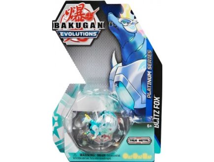 BAKUGAN EVOLUTIONS : BLITZ FOX AVEC CARTE - BOULE TRANSPARENTE - PLATINUM SERIES - SAISON 4 - SPIN MASTER 20135946