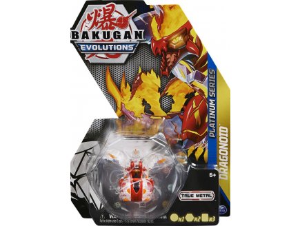 BAKUGAN EVOLUTIONS : DRAGONOID AVEC CARTE - BOULE ROUGE ET TRANSPARENTE - PLATINUM SERIES - SAISON 4 - SPIN MASTER 20135735