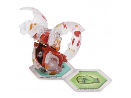 Bakugan evolutions : dragonoid avec carte - boule rouge et transparente - platinum series - saison 4 - Spin master 20135735