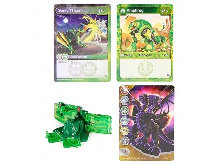 Bakugan evolutions geogan : amphrog avec carte - geogan vert - saison 4 - Spin master 20140049