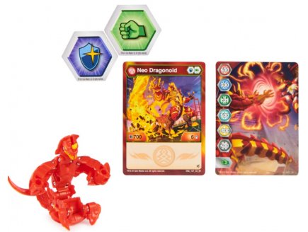 Bakugan evolutions : neo dragonoid avec carte - boule rouge - saison 4 - Spin master 20135599