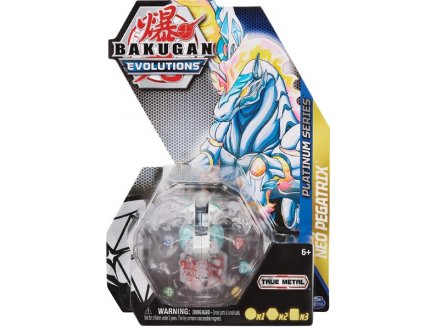 BAKUGAN EVOLUTIONS : NEO PEGATRIX AVEC CARTE - BOULE BLANCHE TRANSPARENTE - PLATINUM SERIES - SAISON 4 - SPIN MASTER 20136014