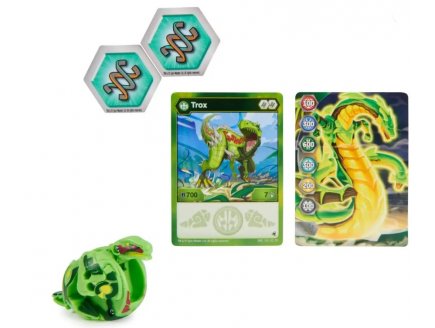 Bakugan evolutions : trox avec carte - boule verte - saison 4 - Spin master 20135595
