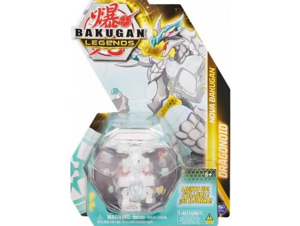 BAKUGAN LEGENDS : DRAGONOID AVEC CARTE - BOULE BLANCHE TRANSPARENTE - NOVA SERIES - SAISON 4 - SPIN MASTER 20139748