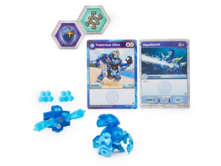 Bakugan ultra armored alliance : tretorous + baku-gear avec carte - boule bleue - saison 2 - Spin master 20124761