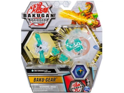 BAKUGAN ULTRA ARMORED ALLIANCE : TRETOROUS + BAKU-GEAR AVEC CARTE - BOULE TRANSPARENTE - SAISON 2 - SPIN MASTER 20124270