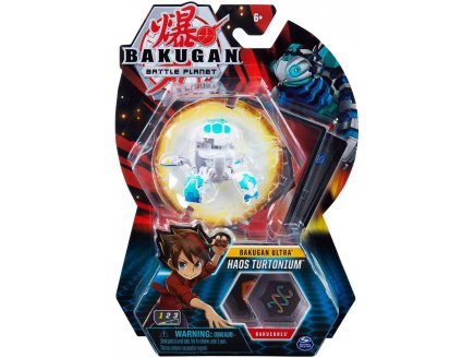 BAKUGAN ULTRA BATTLE PLANET : HAOS TURTONIUM AVEC CARTE - BOULE BLANCHE - SPIN MASTER 20119413