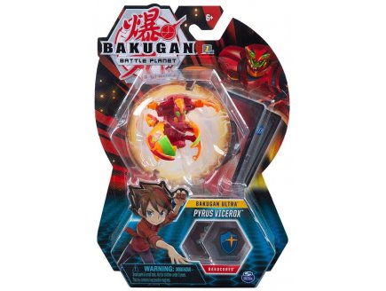 BAKUGAN ULTRA BATTLE PLANET : PYRUS VICEROX AVEC CARTE - BOULE ROUGE - SPIN MASTER 20118138