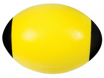 BALLON DE RUGBY EN MOUSSE JAUNE 24 CM - BALLE OVALE SOFT - JEU SPORT ENFANT