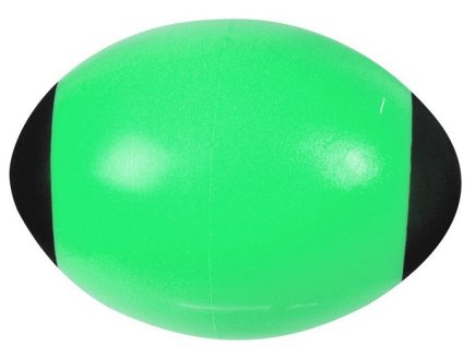 BALLON DE RUGBY EN MOUSSE VERT 24 CM - BALLE OVALE SOFT - JEU SPORT ENFANT