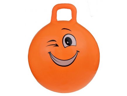 BALLON SAUTEUR SMILEY CLIN D'OEIL 55 CM ORANGE - SKIPPY BALL - JEU POUR REBONDIR ENFANT