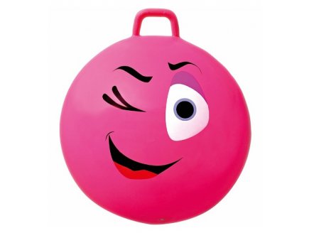 BALLON SAUTEUR SMILEY CLIN D'OEIL 65 CM ROSE - SKIPPY BALL - JEU POUR REBONDIR ENFANT