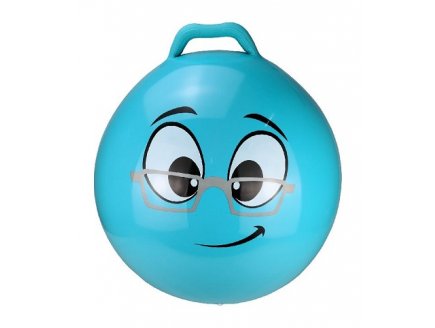 BALLON SAUTEUR SMILEY INTELLO 55 CM BLEU - SKIPPY BALL - JEU POUR REBONDIR ENFANT