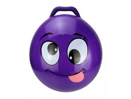 BALLON SAUTEUR SMILEY QUI TIRE LA LANGUE 55 CM VIOLET - SKIPPY BALL - JEU POUR REBONDIR ENFANT