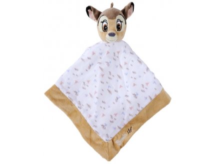 BAMBI DOUDOU PLAT LANGE BRUN ET BLANC 40 X 40 CM - PELUCHE DISNEY FAON BRUN - NICOTOY