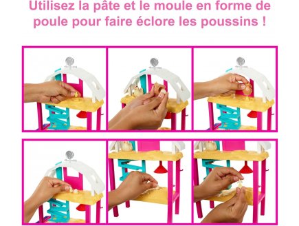 Barbie a la ferme + 2 poules + 1 vache et lapin - 25 accessoire - poupee barbie - Mattel - hgy88 - vehicule barbie