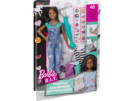 BARBIE BRUNE EMOJI STYLE + HABITS ET DECALCOS - ACCESSOIRE - MATTEL - DYN94 