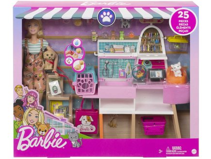 BARBIE METIER : ANIMALERIE DE BARBIE AVEC ANIMAUX + ACCESSOIRES - 25 PIECES - POUPEE MANNEQUIN - MATTEL - GRG90