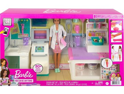 BARBIE METIER : CLINIQUE AVEC DOCTEUR + 30 ACCESSOIRES - HOPITAL - POUPEE MANNEQUIN - MATTEL - GTN61