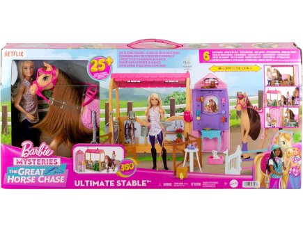 Barbie mtier : le grand centre questre + 1 cheval + 26 accessoires + 1 poupe mannequin - Mattel - HXJ44
