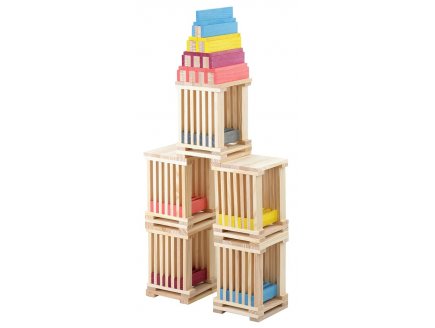 Baril tecap multi color 300 planchettes en bois - Jeujura - 8313 - jeu construction