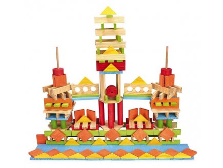 Baril tecap multiform 200 pieces en bois - Jeujura - 8345 - jeu construction