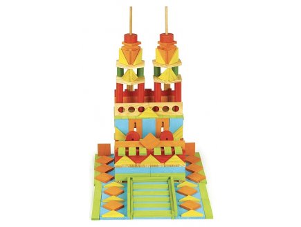 Baril tecap multiform 200 pieces en bois - Jeujura - 8345 - jeu construction