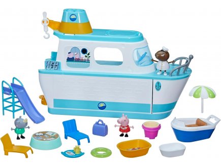 Bateau de croisiere de peppa pig 3 etages + 13 accessoires + 3 figurines - Hasbro - f6284 - figurines
