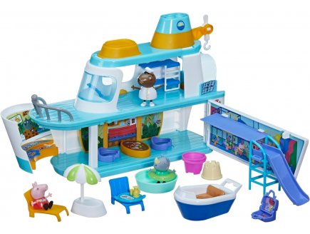 Bateau de croisiere de peppa pig 3 etages + 13 accessoires + 3 figurines - Hasbro - f6284 - figurines