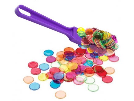 BATON MAGNETIQUE VIOLET + 100 PIONS DE LOTO - RAMASSE JETONS - KIT ACCESSOIRES BINGO