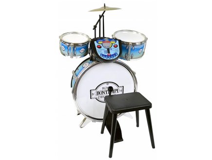 BATTERIE ELECTRONIQUE ROCK DRUMMER BLEU + TABOURET - BONTEMPI - 525692