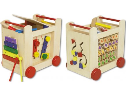 BEEBOO - CHARIOT D'ACTIVITES EN BOIS - JOUET D'EVEIL