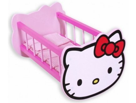 BERCEAU EN BOIS HELLO KITTY POUPEE - LIT A BASCULE POUPON