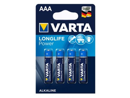 BLISTER 4 PILES ALCALINE LR03 / AAA - VARTA LONGLIFE POWER - 4903