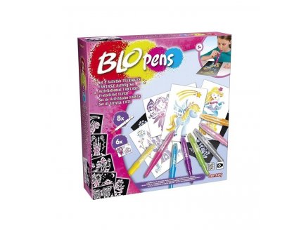 Blopens Set d'activit�s f��riques : f�es, licornes, sir�nes - A�rographe - Lansay - Feutres, pochoirs