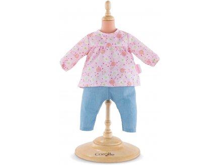 BLOUSE ROSE ET PANTALON BLEU POUPON 36 CM - HABIT MON CLASSIQUE COROLLE - 140090 (457)