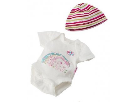 BODY IMPRIME + BONNET RAYE POUPON 43 CM BABY BORN - ZAPF CREATION (26)