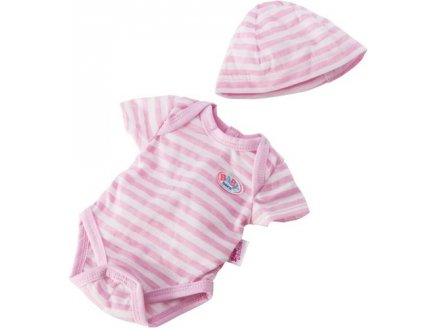 BODY ROSE ET BLANC AVEC BONNET BABY BORN - HABIT POUPEE 43 CM - ZAPF CREATION (02) 