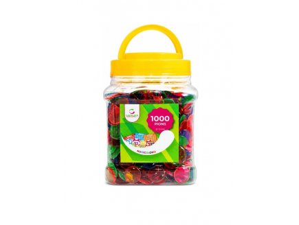 Boite de 1000 pions de loto multicolores - Jetons marquage - Accessoire bingo - Cartaloto