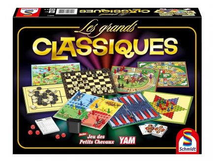 BOITE DE JEUX GRANDS CLASSIQUES - MULTI JEUX EN FAMILLE - SCHMIDT - 88211 - JEUX DE SOCIETE