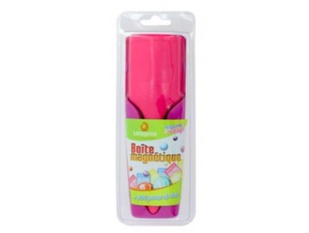 BOITE MAGNETIQUE BICOLORE FUSCHIA ROSE + 100 PIONS DE LOTO + BATON - KIT 3 EN 1 - LOTOQUINE