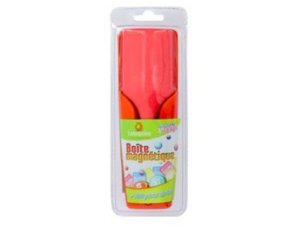 BOITE MAGNETIQUE BICOLORE ROUGE ROSE + 100 PIONS DE LOTO + BATON - KIT 3 EN 1 - LOTOQUINE