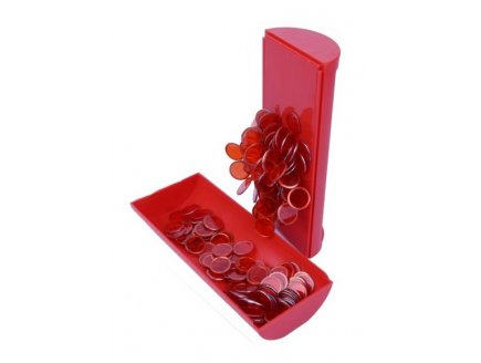 BOITE MAGNETIQUE ROUGE + 100 PIONS DE LOTO - RAMASSE JETONS & RANGEMENT - CARTALOTO