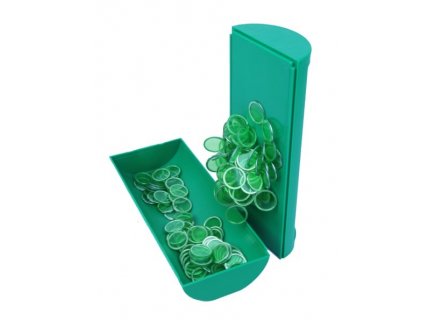 BOITE MAGNETIQUE VERT + 100 PIONS DE LOTO - RAMASSE JETONS & RANGEMENT - CARTALOTO