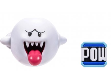 Boo avec Bloc Pow : Figurine Super Mario 6 cm - Figurine Nintendo articul� - Jakks