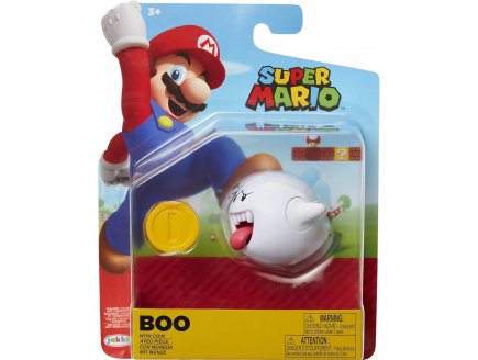 Boo avec pi�ce : Figurine Super Mario 6 cm - Figurine Nintendo articul� - Jakks